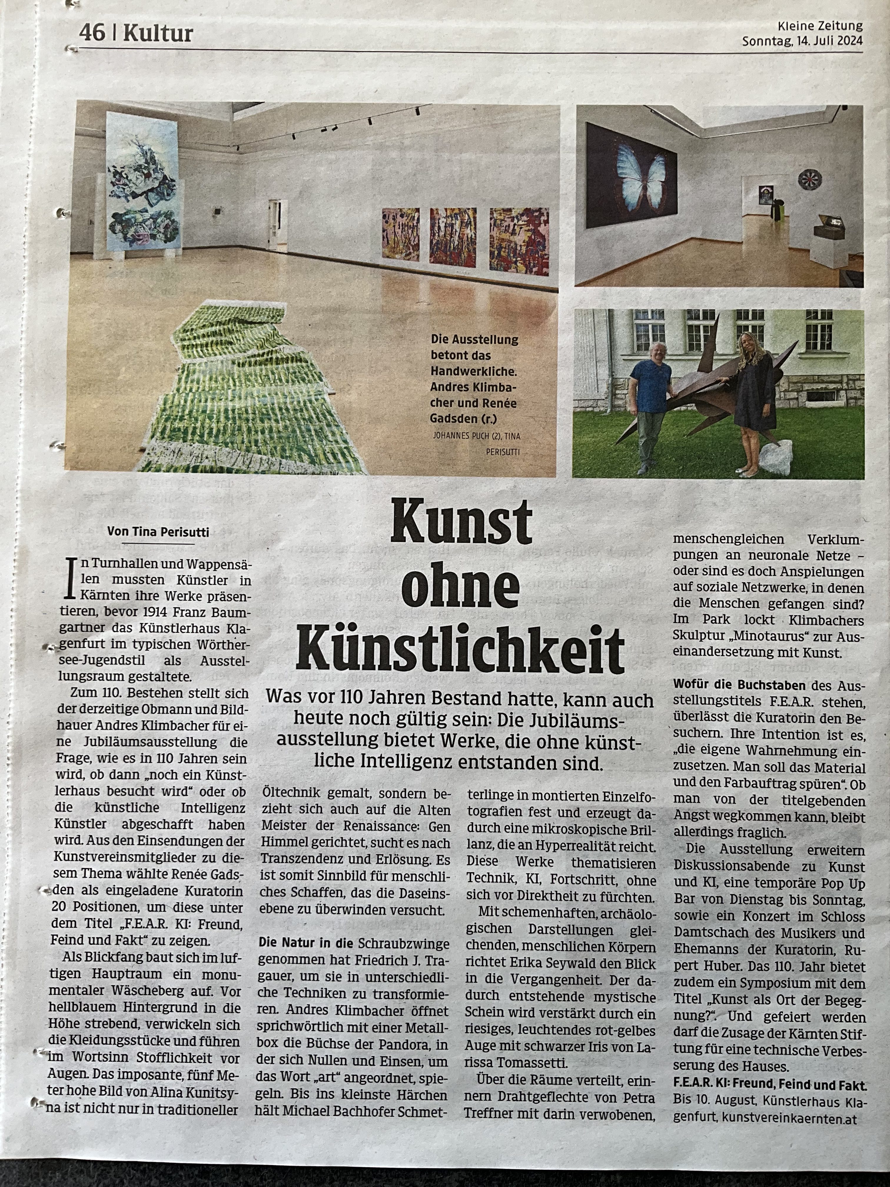 Kleine Zeitung: Kunst ohne Künstlichkeit